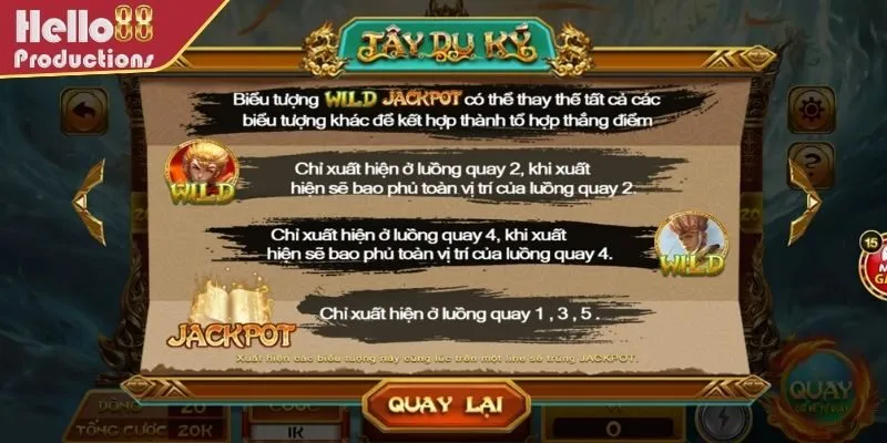 Biểu tượng Wild và Scatter trên cuộn quay nổ hũ Tây Du Ký