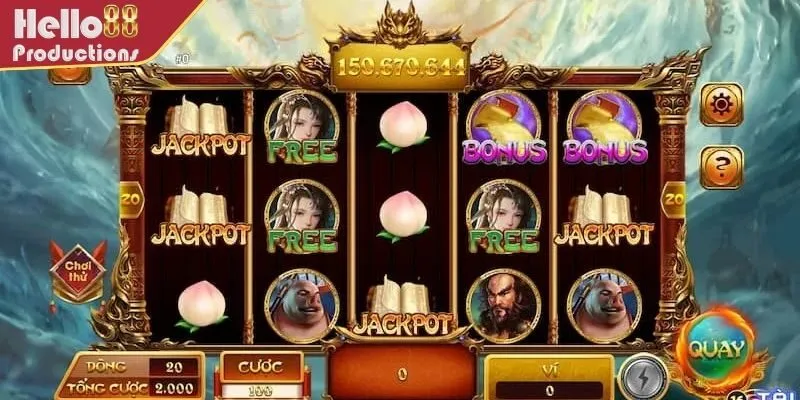 Giao diện cuộn quay với Tôn Ngộ Không và rừng đào tiên